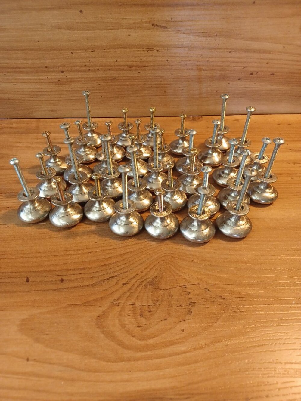 Pull knobs Lot Of 37 Satin nickel For Wood Cabinets 1" Round